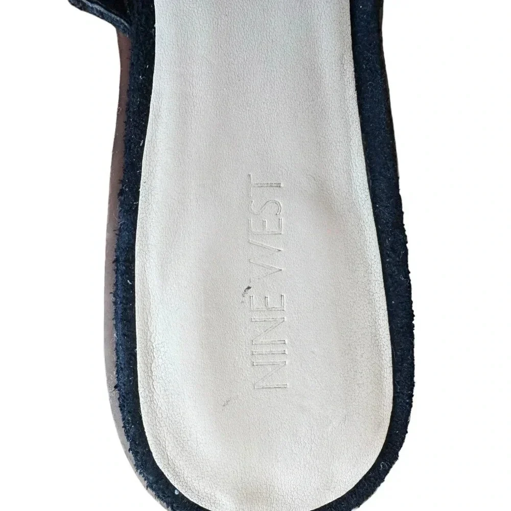 Nine West Black Suede Leather Tasseled Flat Mules Womens size 8.5 - Picture 11 of 13